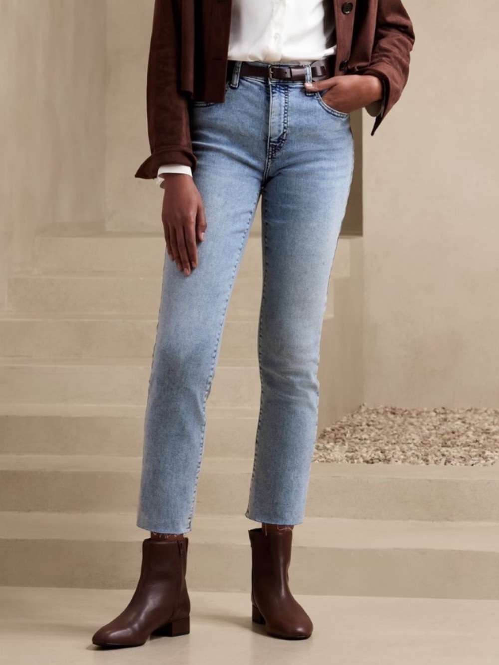 Banana Republic High-Rise Slim Raw Hem Jeans
